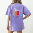 Back To School Teachers Crew Students Team ESOL Teacher Women's Comfort Colors T-Shirt Back Print Violet