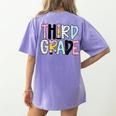 Back To School Third Grade Teacher First Day Of 3rd Grade Women's Comfort Colors T-Shirt Back Print Violet Back To School Third Grade Teacher First Day Of 3rd Grade Women's Comfort Colors T-Shirt Back Print Violet