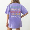 Baseball Math Sports Double Play Teacher School 2022 Women's Comfort Colors T-Shirt Back Print Violet