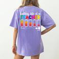 Battery Life Of a Teacher Shirt Thanksgiving Teacher Women's Comfort Colors T-Shirt Back Print Violet Battery Life Of a Teacher Shirt Thanksgiving Teacher Women's Comfort Colors T-Shirt Back Print Violet