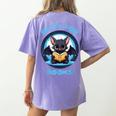 Batty About Books Lover Teacher Librarian Bookish Halloween For Men Women Kids Women's Comfort Colors T-Shirt Back Print Violet