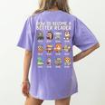 How To Become A Better Reader Animals Reading Teacher Women's Comfort Colors T-Shirt Back Print Violet How To Become A Better Reader Animals Reading Teacher Women's Comfort Colors T-Shirt Back Print Violet