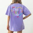 Best Teacher Ever Teacher Motivational Appreciation Women's Comfort Colors T-Shirt Back Print Violet