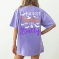 The Best Teachers Are A Bit Batty Teacher Bat Halloween Women's Comfort Colors T-Shirt Back Print Violet The Best Teachers Are A Bit Batty Teacher Bat Halloween Women's Comfort Colors T-Shirt Back Print Violet
