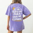 Bilingual Teacher Maestra Spanish Teacher Women's Comfort Colors T-Shirt Back Print Violet Bilingual Teacher Maestra Spanish Teacher Women's Comfort Colors T-Shirt Back Print Violet