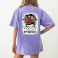Bleached Teacher Para Life Paraprofessional Cute Messy Bun For Men Women Girls Kids Women's Comfort Colors T-Shirt Back Print Violet