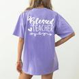 Blessed Teacher For Men Women Kids Women's Comfort Colors T-Shirt Back Print Violet