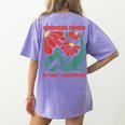 Boho Flower ESL Teacher Kindness Comes In Many Languages Women's Comfort Colors T-Shirt Back Print Violet