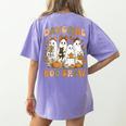 Boo Crew Daycare Teacher Matching Halloween Costume Ghost Women's Comfort Colors T-Shirt Back Print Violet Boo Crew Daycare Teacher Matching Halloween Costume Ghost Women's Comfort Colors T-Shirt Back Print Violet