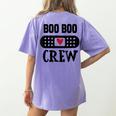 Boo Boo Crew First Aid School Nurse Day Care Teacher Women's Comfort Colors T-Shirt Back Print Violet Boo Boo Crew First Aid School Nurse Day Care Teacher Women's Comfort Colors T-Shirt Back Print Violet
