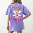 The Book Fairy Reading Teacher Librarian T-Shirt Women's Comfort Colors T-Shirt Back Print Violet The Book Fairy Reading Teacher Librarian T-Shirt Women's Comfort Colors T-Shirt Back Print Violet