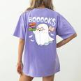 Books Halloween Librarian Teacher Reader Reading Book Lover Women's Comfort Colors T-Shirt Back Print Violet