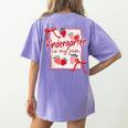 Bow Strawberry Kindergarten Is My Jam Teacher Kinder Team Women's Comfort Colors T-Shirt Back Print Violet Bow Strawberry Kindergarten Is My Jam Teacher Kinder Team Women's Comfort Colors T-Shirt Back Print Violet