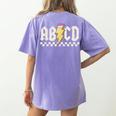 Boys Girls Teachers ABCD Rock Graphic Back To School Class Women's Comfort Colors T-Shirt Back Print Violet Boys Girls Teachers ABCD Rock Graphic Back To School Class Women's Comfort Colors T-Shirt Back Print Violet