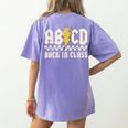 Boys Girls Teachers Rock Back To School ABCD Back In Class Women's Comfort Colors T-Shirt Back Print Violet