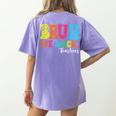 Bruh We Back Teacher First Day Of School Back To School Women's Comfort Colors T-Shirt Back Print Violet Bruh We Back Teacher First Day Of School Back To School Women's Comfort Colors T-Shirt Back Print Violet