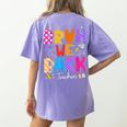Bruh We Back Teachers First Day Back To School Teachers Women's Comfort Colors T-Shirt Back Print Violet Bruh We Back Teachers First Day Back To School Teachers Women's Comfort Colors T-Shirt Back Print Violet