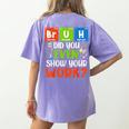 Bruh Did You Even Show Your Work For Science Teachers For Men Women Women's Comfort Colors T-Shirt Back Print Violet