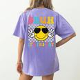 Bruh It's Fri-Yay Friday Weekend Smile Face Teacher Student Women's Comfort Colors T-Shirt Back Print Violet