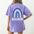 Bulldogs School Mascot Rainbow Teacher Lover Women's Comfort Colors T-Shirt Back Print Violet Bulldogs School Mascot Rainbow Teacher Lover Women's Comfort Colors T-Shirt Back Print Violet