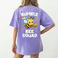 Bumble Bee Squad Honey Bumblebee Teacher Team Group Women's Comfort Colors T-Shirt Back Print Violet