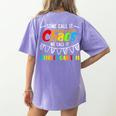 Some Call It Chaos We Call It Kindergarten Teacher Women's Comfort Colors T-Shirt Back Print Violet Some Call It Chaos We Call It Kindergarten Teacher Women's Comfort Colors T-Shirt Back Print Violet