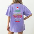 All Is Calm Said No 1st Grade Teacher Ever Christmas Teacher Women's Comfort Colors T-Shirt Back Print Violet