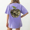 Camo Apple Camouflage Clothing School Student Camo Teacher Men Women Kids Women's Comfort Colors T-Shirt Back Print Violet Camo Apple Camouflage Clothing School Student Camo Teacher Men Women Kids Women's Comfort Colors T-Shirt Back Print Violet