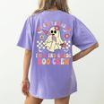 You Can't Scare Me Im A 2nd-Grade Boo Crew Teacher Halloween Women's Comfort Colors T-Shirt Back Print Violet