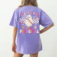 You Can't Scare Me I'm a Principal Halloween Teacher Women's Comfort Colors T-Shirt Back Print Violet