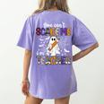 You Can't Scare Me I'm A Teacher Halloween Costume Women's Comfort Colors T-Shirt Back Print Violet