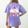 You Can't Scare Me I'm A Teacher Halloween Women's Comfort Colors T-Shirt Back Print Violet