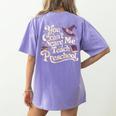 You Can't Scare Me I Teach Preschool Teacher Halloween Witch Women's Comfort Colors T-Shirt Back Print Violet