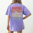 Capital Letters And Periods Bruh Teacher Grammar Kids Women's Comfort Colors T-Shirt Back Print Violet
