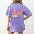 Capital Letters And Periods Bruh Teacher Bruh Teache Women's Comfort Colors T-Shirt Back Print Violet