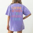 Capital Letters And Periods Bruh Bruh Teacher Women Women's Comfort Colors T-Shirt Back Print Violet