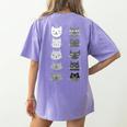 Cat Themed Artist Value Scale Educational Art Teacher Women's Comfort Colors T-Shirt Back Print Violet