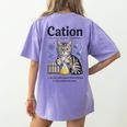 Cation Shirt Cat Science Chemistry Teacher Chemist Pun Women's Comfort Colors T-Shirt Back Print Violet