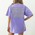 Checkered Fourth Grade Teacher Team Crew Back To School Women's Comfort Colors T-Shirt Back Print Violet Checkered Fourth Grade Teacher Team Crew Back To School Women's Comfort Colors T-Shirt Back Print Violet