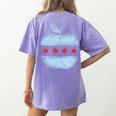 Chicago Flag Teacher School Cute Women's Comfort Colors T-Shirt Back Print Violet Chicago Flag Teacher School Cute Women's Comfort Colors T-Shirt Back Print Violet