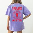 Chicago Teachers Matter Support Union Education Red For Ed Women's Comfort Colors T-Shirt Back Print Violet