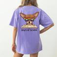 Chihuahua 100 Days Of School Rainbow Glasses Teacher Women's Comfort Colors T-Shirt Back Print Violet