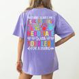 Childcare Teacher Negotiate With Toddlers Daycare Provider Men Women Girls Kids Women's Comfort Colors T-Shirt Back Print Violet