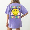 Choose To Include Special Education Teacher Autism Awareness Women's Comfort Colors T-Shirt Back Print Violet Choose To Include Special Education Teacher Autism Awareness Women's Comfort Colors T-Shirt Back Print Violet