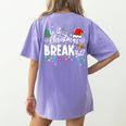 Is It Christmas Break Yet Teacher Xmas Light Santa Hat Women's Comfort Colors T-Shirt Back Print Violet Is It Christmas Break Yet Teacher Xmas Light Santa Hat Women's Comfort Colors T-Shirt Back Print Violet