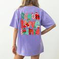 Christmas Coquette Bow Teacher Teach Love Inspire Women's Comfort Colors T-Shirt Back Print Violet