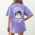 Christmas Surviving Teacher Life Meltdown Xmas Women Men Women's Comfort Colors T-Shirt Back Print Violet