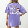 Coffee Gives Me Teacher Powers Teacher Women's Comfort Colors T-Shirt Back Print Violet