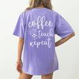 Coffee Teach Repeat Cute Costume Teacher Coffee Lover Women's Comfort Colors T-Shirt Back Print Violet Coffee Teach Repeat Cute Costume Teacher Coffee Lover Women's Comfort Colors T-Shirt Back Print Violet