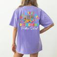 Colorful Math Teacher Retirement Solve The Problem Retired Women's Comfort Colors T-Shirt Back Print Violet